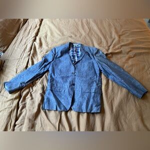 Paisley & Gray Navy Blazer with Plaid Interior